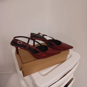 Elegant Burgundy Slingback Heels